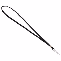 ADVANTUS Deluxe Lanyard with J Hook, Black, 100/BX, Porte-badge avec cordon, Noir, 100 pièce(s), 9,53 mm, 91,4 cm