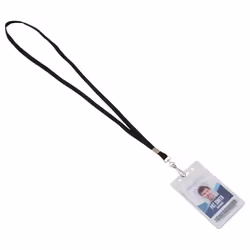 ADVANTUS Deluxe Lanyard with J Hook, Black, 100/BX Porte-badge avec cordon Noir 100 pièce(s)