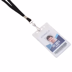 ADVANTUS Deluxe Lanyard with J Hook, Black, 100/BX Porte-badge avec cordon Noir 100 pièce(s)