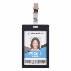 ADVANTUS 97302 Accessoire de porte-badge Porte-badge avec clip Acier, Transparent 25 pièce(s)