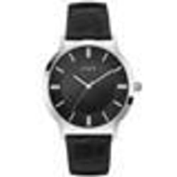 Montre homme - Guess - Escrow - Cuir noir - Étanche 3 ATM - Affichage analogique
