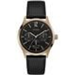 Montre - Guess - W1041G3 - Cuir noir - Boîtier rond 42 mm - Dateur