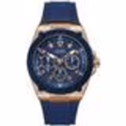 GUESS Legacy Homme 45mm Bracelet Silicone Bleu Quartz Montre W1049G2