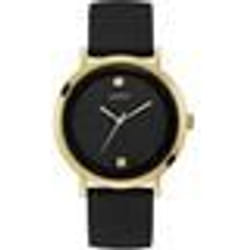 Montre Homme - GUESS - W1264G1 - Bracelet Silicone Noir - Boîtier Acier Plaqué Or - 44mm