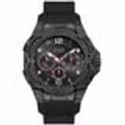 Montre - Guess - 515 mm - Acier inoxydable noir - Cuir véritable noir - Étanchéité 10 ATM