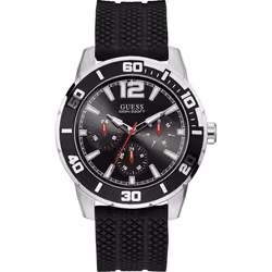 Montre - Guess - W1250G1 - Silicone Noir - Étanchéité 10 Atm - Analogique Sport