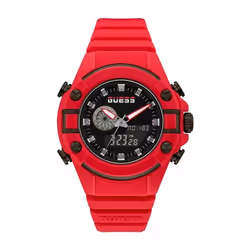 Montre - Guess - GW0269G5 - Rouge - Silicone - Étanchéité 5 ATM