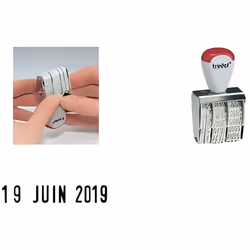 Dateur français 1010 - TRODAT - Mois en lettres - Empreinte 4x26mm - Hauteur des caractères 4mm