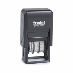 Trodat 76649, Auto-encreur, Tampon texte/date, Caoutchouc, 13 x 24 mm, Noir, Gris, Bleu/rouge