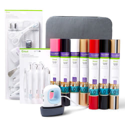 Cricut EasyPress Mini, Zen Blue + Everything Iron -On Bundle Bleu, Blanc