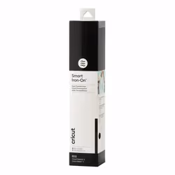 Cricut Smart Iron-On, Rouleau de vinyle de transfert de chaleur, Noir, Monochromatique, Colle pailletée, 330 mm, 2700 mm