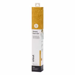 Cricut Smart Iron-On Glitter, Rouleau de vinyle de transfert de chaleur, Or, Monochromatique, Colle pailletée, 330 mm, 900 mm