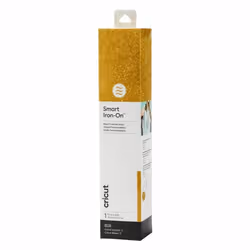 Cricut Smart Iron-On, Rouleau de vinyle de transfert de chaleur, Or, Monochromatique, Colle pailletée, 330 mm, 2700 mm