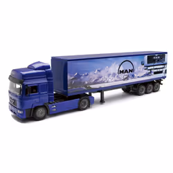 New-Ray Camion Remorque Man F 2000 40' Conteneur, Die-Cast; MAN, 5 an(s), Bleu