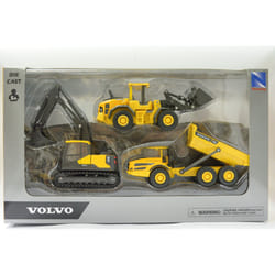 New-Ray Coffret 3 Engins De Chantier Volvo Window Box