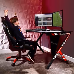 X Rocker 2020054 bureau d'ordinateur Noir, Bleu, Rouge