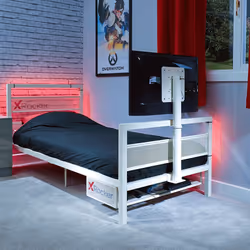 X Rocker 2020123, Lit de jeu, Simple standard, Rectangulaire, Métal, Blanc, Taille enfant / adulte