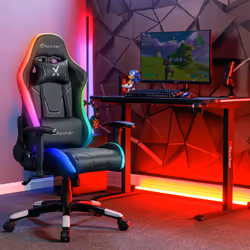 X Rocker 2023028, Siège de jeu sur PC, 100 kg, Siège rembourré, Dossier rembourré, Noir, Noir