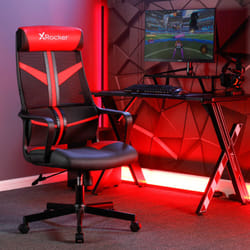 X Rocker 2023037 Siège pour jeu vidéo Siège de jeu sur PC Siège rembourré Noir, Rouge