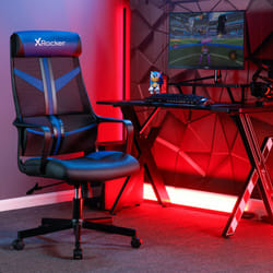 X Rocker 2023038 Siège pour jeu vidéo Siège de jeu sur PC Siège rembourré Noir, Bleu