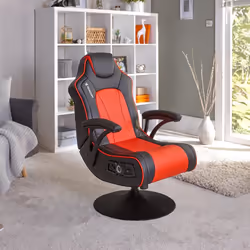 X Rocker Torque 2.1, Fauteuil de gaming, Siège rembourré, Dossier rembourré, Universel, Noir, Rouge, Simili-cuir