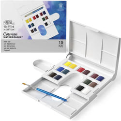 Winsor & Newton 94376905328 peinture à l'eau Noir, Bleu, Vert, Gris, Rouge, Blanc, Jaune Palette 14 pièce(s)