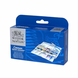 Winsor & Newton 0390373 peinture à l'eau Bleu, Marron, Vert, Orange, Rouge, Blanc, Jaune Palette 12 pièce(s)