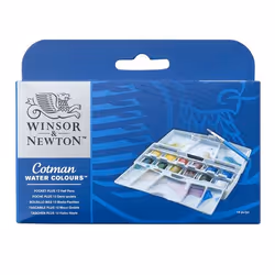 Winsor & Newton 0390373 peinture à l'eau Bleu, Marron, Vert, Orange, Rouge, Blanc, Jaune Palette 12 pièce(s) - Vue supplémentaire 6
