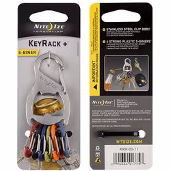 Nite Ize KeyRack +, Mousqueton, Noir, Multicolore, Acier inoxydable, 36,6 mm, 90 mm, 25 g