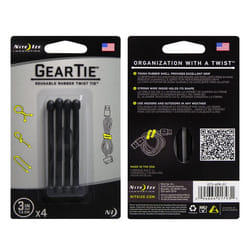 Nite Ize Gear Tie serre-câbles Caoutchouc Noir 4 pièce(s)
