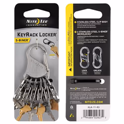 Nite Ize KeyRack Locker, Mousqueton, Acier inoxydable, Acier inoxydable, 39,1 mm, 78,1 mm, 37 g