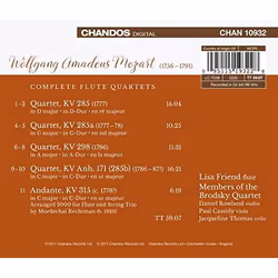 Chandos Records Mozart: Flute Quartets CD Classique Lisa Friend Brodsky Quartet