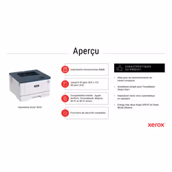 Xerox B310 Imprimante recto verso sans fil A4 40 ppm, PS3 PCL5e/6, 2 magasins Total 350 feuilles, UK - Vue supplémentaire 12