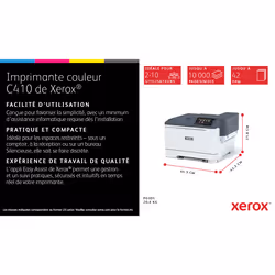 Xerox Imprimante recto verso A4 40 ppm C410, PS3 PCL5e/6, 2 magasins 251 feuilles - Vue supplémentaire 7