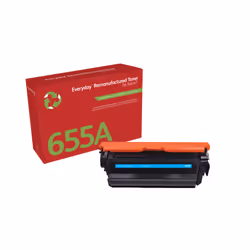 Remanufacturé Everyday Toner Everyday(TM) Cyan remis à neuf de pour 655A (CF451A), Capacité standard, 10500 pages, 10500 page ...