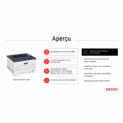 Xerox B230 Imprimante recto verso sans fil A4 34 ppm, PCL5e/6, 2 magasins Total 251 feuilles - Vue supplémentaire 8