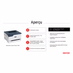 Xerox C230 Imprimante recto verso sans fil A4 22 ppm, PS3 PCL5e/6, 2 magasins Total 251 feuilles - Vue supplémentaire 8
