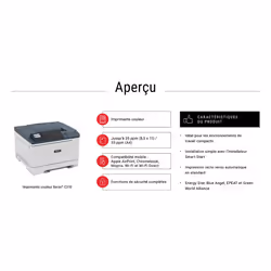 Xerox C310 Imprimante recto verso sans fil A4 33 ppm, PS3 PCL5e/6, 2 magasins Total 251 feuilles - Vue supplémentaire 13
