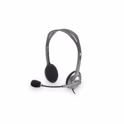 Logitech H111 Stereo Headset, Avec fil, Bureau/Centre d'appels, 20 - 20000 Hz, 73,2 g, Casque, Gris