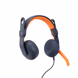 Logitech Zone Learn On Ear USB-C, Avec fil, Education, 154,5 g, Casque, Bleu, Orange
