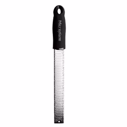 Microplane 46020, Râpe ergonomique, Noir, Acier inoxydable, Élastomère thermoplastique (TPE), Élastomère thermoplastique (TPE ...