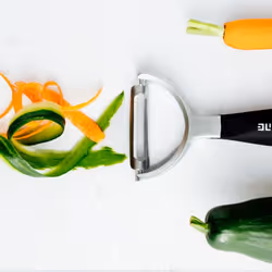Microplane 48081 Éplucheur Fruits et légumes Éplucheur droit Noir, Acier inoxydable