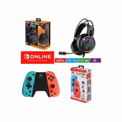 Pack Manettes SWITCH iiCon Joycon ROUGE BLEU V2 pour Nintendo SWITCH let’s go + Casque Spirit of gamer PRO H7