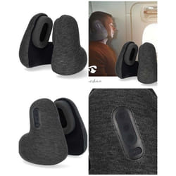 Oreiller de Voyage - Essentiel - Ecouteurs Bluetooth - Réduction de bruit - Microphone intégré - 10h autonomie