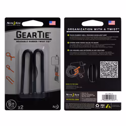 Nite Ize Gear Tie, Caoutchouc, Noir, 152,4 mm, 6,4 mm, 6,4 mm, 2 pièce(s)