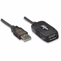Manhattan 150248, 10 m, USB A, USB A, USB 2.0, Mâle/Femelle, Noir