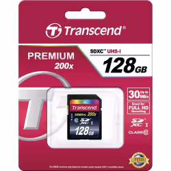 Transcend 128GB SDXC Class 10, 128 Go, SDXC, Classe 10, Bleu