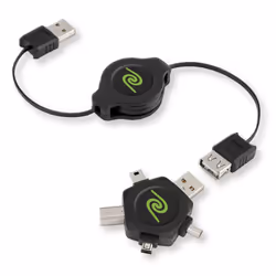 ReTrak EUCABLESTAR, 1 m, USB A, USB A, USB 2.0, Mâle/Femelle, Noir