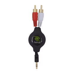 ReTrak EUCABLERCA35, 3,5mm, Mâle, RCA, Mâle, 1 m, Noir, Argent