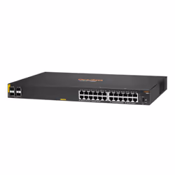 Aruba 6100 24G Class4 PoE 4SFP+ 370W Géré L3 Gigabit Ethernet (10/100/1000) Connexion Ethernet, supportant l'alimentation via ce port (PoE) 1U Noir